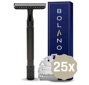bolano safety razor met 25 double edge scheermesjes